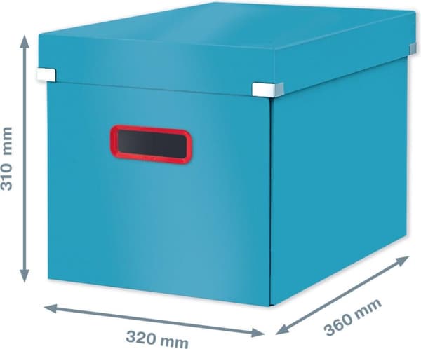 Leitz Click & Store Stor opbevaringskube til Ikea Kallax skabe - 32 x 31 x 36 Cm (BxHxD) - Sammenfoldelig opbevaringsboks med låg til kontor og hjem -