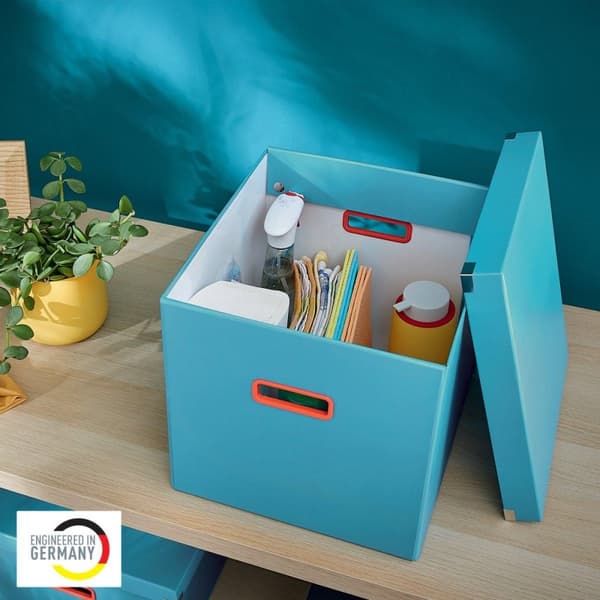 Leitz Click & Store Stor opbevaringskube til Ikea Kallax skabe - 32 x 31 x 36 Cm (BxHxD) - Sammenfoldelig opbevaringsboks med låg til kontor og hjem -