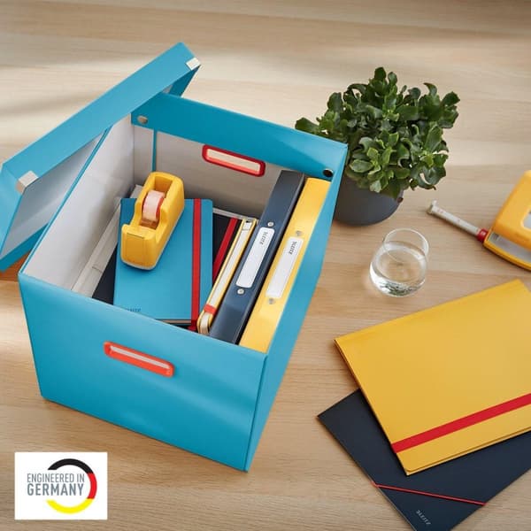 Leitz Click & Store Stor opbevaringskube til Ikea Kallax skabe - 32 x 31 x 36 Cm (BxHxD) - Sammenfoldelig opbevaringsboks med låg til kontor og hjem -