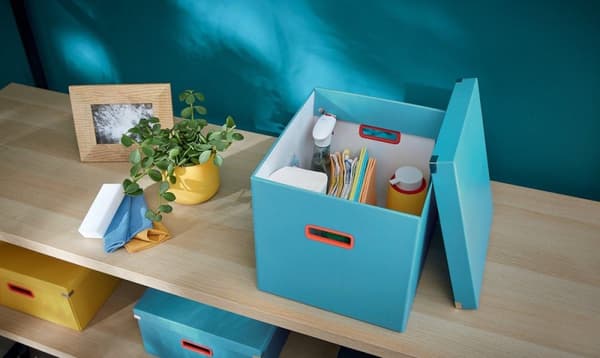 Leitz Click & Store Stor opbevaringskube til Ikea Kallax skabe - 32 x 31 x 36 Cm (BxHxD) - Sammenfoldelig opbevaringsboks med låg til kontor og hjem -