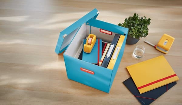 Leitz Click & Store Stor opbevaringskube til Ikea Kallax skabe - 32 x 31 x 36 Cm (BxHxD) - Sammenfoldelig opbevaringsboks med låg til kontor og hjem -
