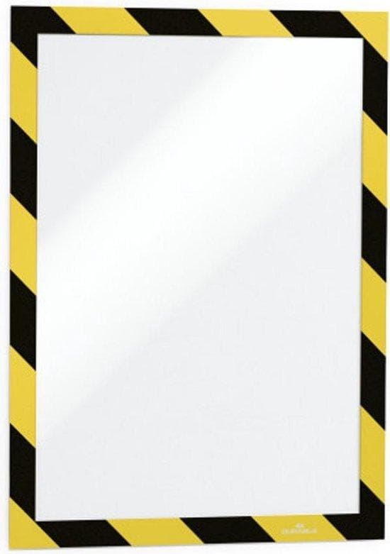 DURABLE DURAFRAME® SECURITY A4 (keltainen/musta) 2 kpl - itseliimautuva infokehys (4944130)