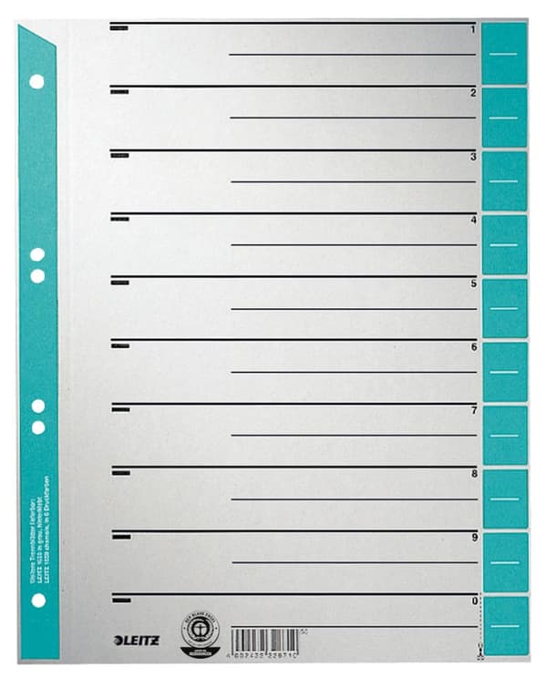 Leitz Dividers 1652 A4 Blue Pack om 100 st