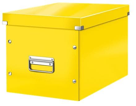 Leitz WOW Click & Store Cube Stor papopbevaringsboks med låg til Ikea Kallax skabe - 32 x 31 x 36 Cm (BxHxD) - Ideel til kontor og hjemmearbejde/hjemm