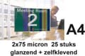 Miniatyrbild 4 av 4: GBC Peel'nStick självhäftande lamineringspåsar - för A4-format - 2 x 75 mikron - 150 mikron - 25 stycken