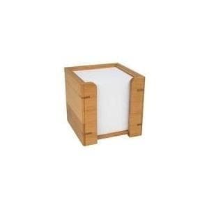 WEDO seddelboks, lavet af bambus, fyldt med papir med 900 ark hvidt papir (90 x 90 mm) (61 707)