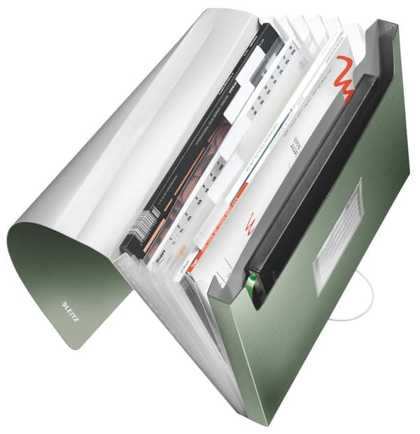 Leitz Style Project Folder med 6 utfällbara fack och elastisk stängning - för 280 A4-ark - Sea Green