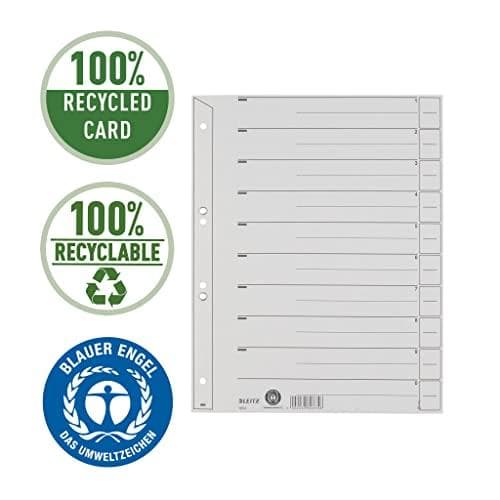 Leitz 1654-00-85 vino jakaja A4 silmukat 200g/m2 harmaa 100 kpl pakkaus