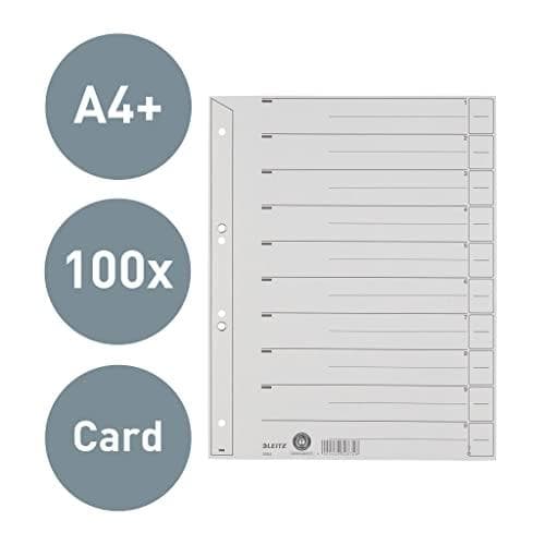 Leitz 1654-00-85 vino jakaja A4 silmukat 200g/m2 harmaa 100 kpl pakkaus