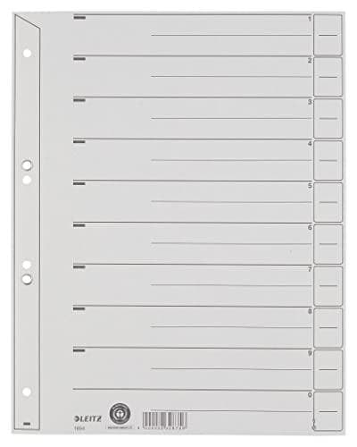 Leitz 1654-00-85 vino jakaja A4 silmukat 200g/m2 harmaa 100 kpl pakkaus