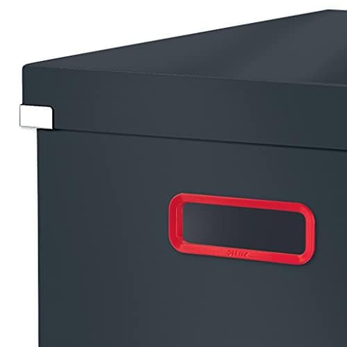 Leitz Click & Store Storage Box Medium, hopfällbar A4 filbox med lock, robust premiumkartongbehållare för arkivering av dokument, hem/kontor, Cozy Ser