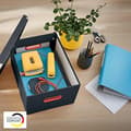 Miniatyrbild 4 av 6: Leitz Click & Store Storage Box Medium, hopfällbar A4 filbox med lock, robust premiumkartongbehållare för arkivering av dokument, hem/kontor, Cozy Ser