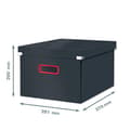 Miniatyrbild 6 av 6: Leitz Click & Store Storage Box Medium, hopfällbar A4 filbox med lock, robust premiumkartongbehållare för arkivering av dokument, hem/kontor, Cozy Ser