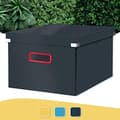 Miniatyrbild 2 av 6: Leitz Click & Store Storage Box Medium, hopfällbar A4 filbox med lock, robust premiumkartongbehållare för arkivering av dokument, hem/kontor, Cozy Ser