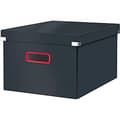 Miniatyrbild 1 av 6: Leitz Click & Store Storage Box Medium, hopfällbar A4 filbox med lock, robust premiumkartongbehållare för arkivering av dokument, hem/kontor, Cozy Ser
