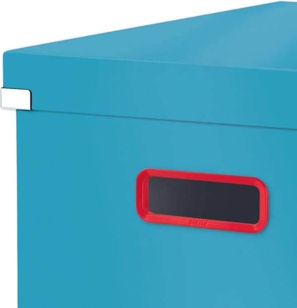 Leitz Cozy Click & Store Medium A4 opbevaringsboks - Foldbar arkivboks med låg til kontor og hjemmekontor - 28,1 x 20 x 37 cm (BxHxD) - Serene Blue