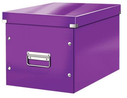 Leitz Click & Store Cube Suuri säilytyslaatikko kannella - 32x36 (LxS) cm - Ihanteellinen Ikea Kallax -kaapeille - Violetti
