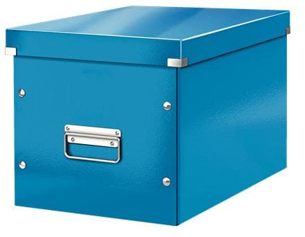 Leitz WOW Click & Store Cube Stor kartongförvaringslåda med lock för Ikea Kallax-skåp - 32 x 31 x 36 Cm (BxHxD) - Idealisk för kontor och hemarbete /