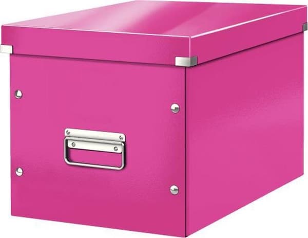 Leitz WOW Click & Store Cube Stor papopbevaringsboks med låg til Ikea Kallax skabe - 32 x 31 x 36 Cm (BxHxD) - Ideel til kontor og hjemmearbejde/hjemm