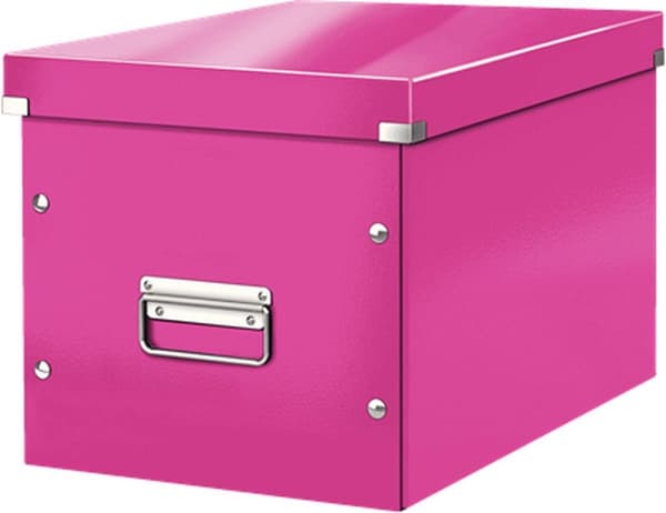 Leitz WOW Click & Store Cube Stor papopbevaringsboks med låg til Ikea Kallax skabe - 32 x 31 x 36 Cm (BxHxD) - Ideel til kontor og hjemmearbejde/hjemm