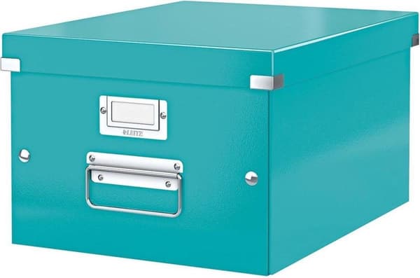 Leitz WOW Click & Store Medium kartongförvaringslåda med lock - 28,1 x 37 cm (BxD) - för A4-format - Idealisk för kontor och hemarbete/arbete hemifrån