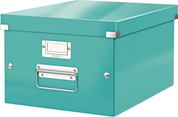 Leitz WOW Click & Store Keskikokoinen pahvisäilytyslaatikko kannella - 28,1 x 37 cm (LxS) - A4-formaateille - Ihanteellinen toimisto- ja kotitöihin/ko
