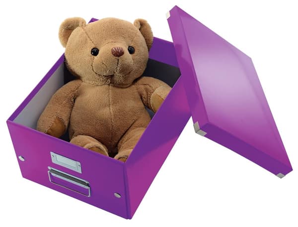 Leitz WOW Click & Store Medium papopbevaringsboks med låg - 28,1 x 37 cm (BxD) - Til A4-formater - Ideel til kontor og hjemmekontor/arbejde i hjemmet