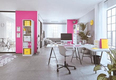 Leitz WOW Click & Store Medium papopbevaringsboks med låg til A4-formater - 28,1 x 20 x 37 cm (BxHxD) - Ideel til kontor og hjemmekontor / hjemmearbej