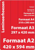 Miniatyrbild 2 av 3: Albyco A2 lamineringspåsar, lamineringsark, glans. Per förpackning om 100 stycken - tjocklek 2x125 (250) mikron