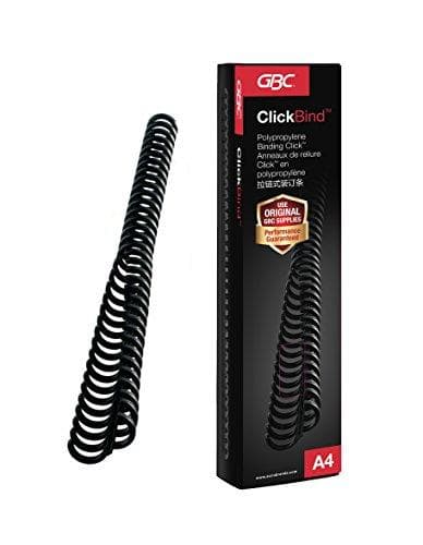 GBC ClickBind - 8 mm - 34 ringar - A4 (210 x 297 mm) - 45 ark - svart - 50 st. återförslutningsbara bindningskammar (388019e)