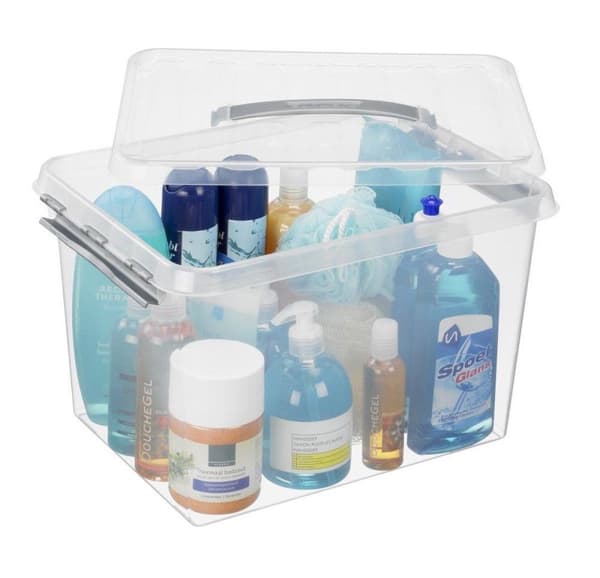 Sunware - Q-line säilytyslaatikko 22L läpinäkyvä metalli - 40 x 30 x 26 cm