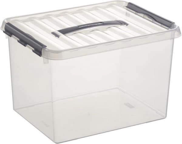 Soltøj - Q-line opbevaringsboks 22L gennemsigtigt metal - 40 x 30 x 26 cm