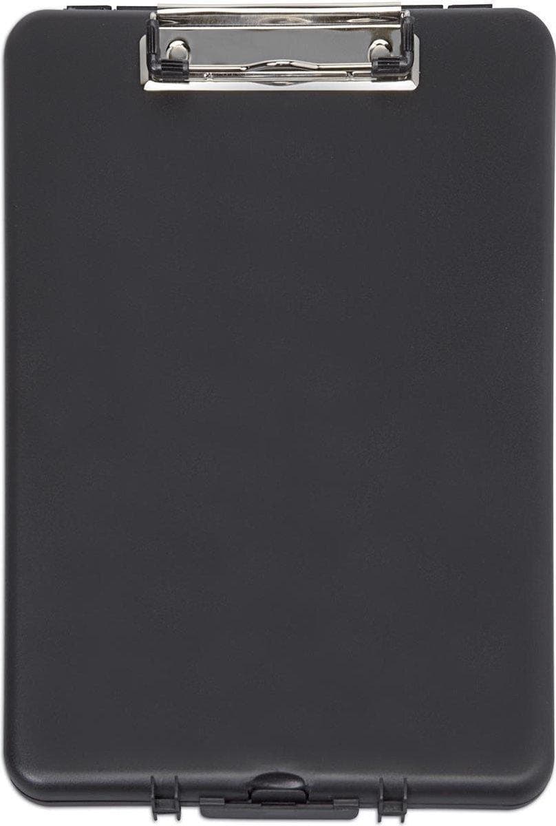 Maul klämplatta med förvaringsfack Liten, tillverkad av PP, för fot A4, svart