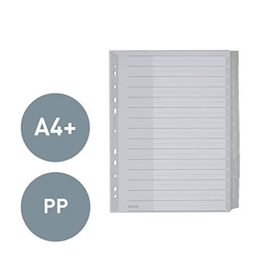 Leitz 12760000 muovinen hakemistotyhjä A4 polypropeeni 15 arkkia harmaa