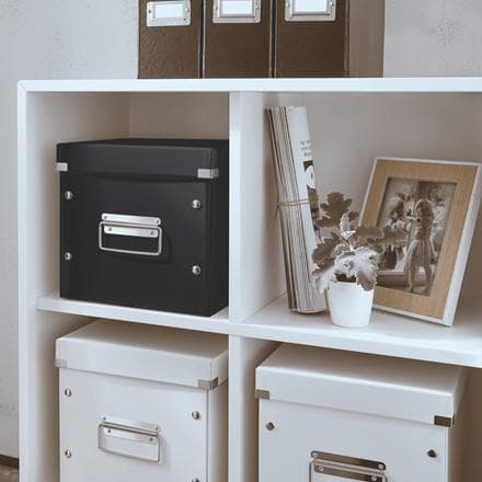 Leitz WOW Click & Store Cube Medium pap opbevaringsboks med låg til Ikea Kallax skabe - 26 x 24 x 26 Cm (BxHxD) - Ideel til kontor og hjemmearbejde /