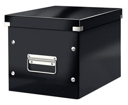 Leitz WOW Click & Store Cube Medium pap opbevaringsboks med låg til Ikea Kallax skabe - 26 x 24 x 26 Cm (BxHxD) - Ideel til kontor og hjemmearbejde /