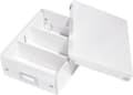 Miniatyrbillede 2 af 3: Leitz WOW Click & Store Lille papopbevaringsboks med låg - pladsbesparende sorteringsboks med rum - 22 x 10 x 28,2 Cm (BxHxD) - Hvid