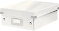 Miniatyrbillede 1 af 3: Leitz WOW Click & Store Lille papopbevaringsboks med låg - pladsbesparende sorteringsboks med rum - 22 x 10 x 28,2 Cm (BxHxD) - Hvid