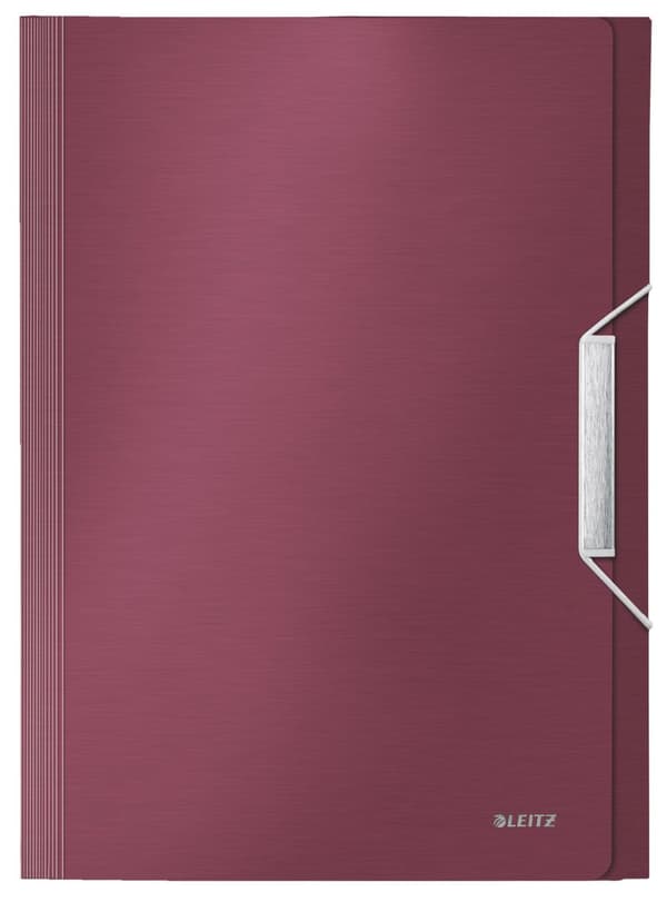 Leitz Style Project Folder med 6 utfällbara fack och elastisk stängning - för 280 A4-ark - Granatäppleröd