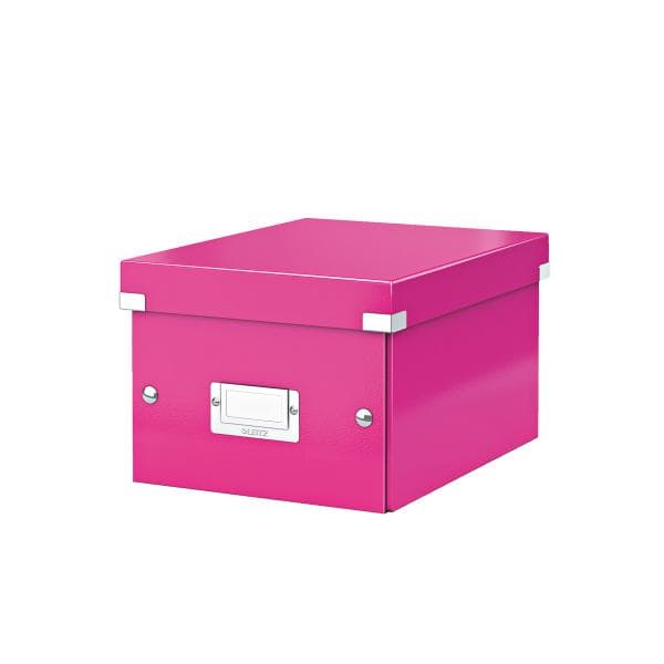 Leitz WOW Click & Store Lille papopbevaringsboks med låg til A5-formater - 22 x 16 x 28,2 cm (BxHXD) - Ideel til kontor og hjemmearbejde / hjemmearbej