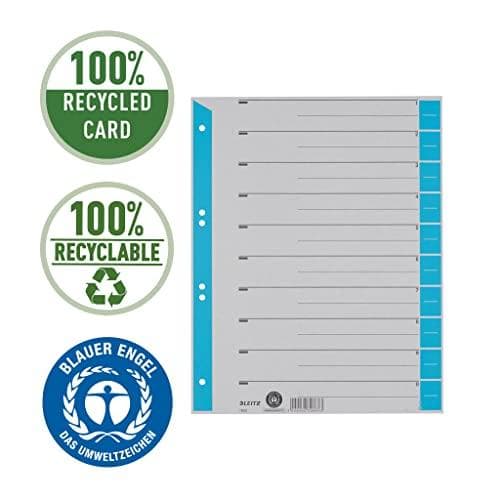 Leitz 16523030 A4 papadskillerark Farvet print lyseblå 25-pak.