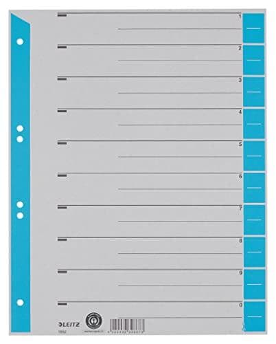 Leitz 16523030 A4 pahvi erotinlevyt värillinen painatus vaaleansininen 25 kpl