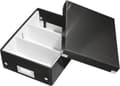 Miniatyrbillede 2 af 3: Leitz WOW Click & Store Lille papopbevaringsboks med låg - Pladsbesparende sorteringsboks med rum - 22 x 10 x 28,2 Cm (BxHxD) - Ideel til kontor og hj