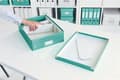Miniatyrbillede 4 af 5: Leitz WOW Click & Store Medium papopbevaringsboks med låg - Pladsbesparende sorteringsboks med rum - 28,1 x 10 x 37 Cm (BxHxD) - Ideel til kontor og h