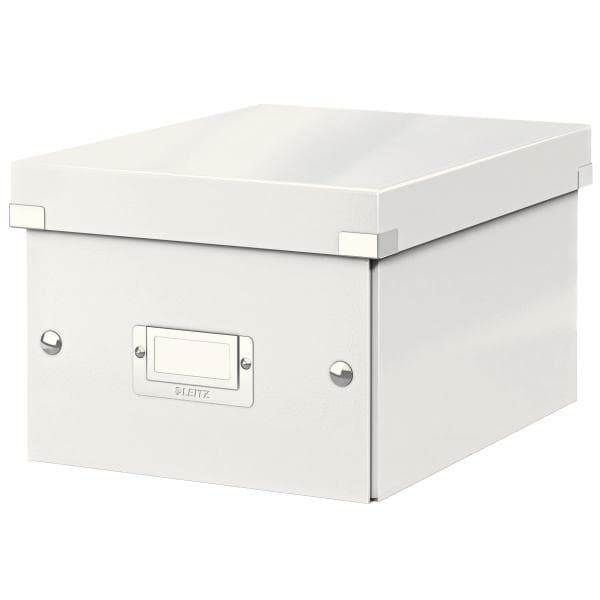 Leitz WOW Click & Store Lille opbevaringsboks med låg - 22 x 28,2 cm (BxD) - til A5-formater - Hvid