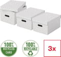 Miniatyrbild 1 av 4: Esselte Home Sustainable Medium Storage Box med lock, set med 3 delar - 100 % återvunnen kartong och 100 % återvinningsbar - vit