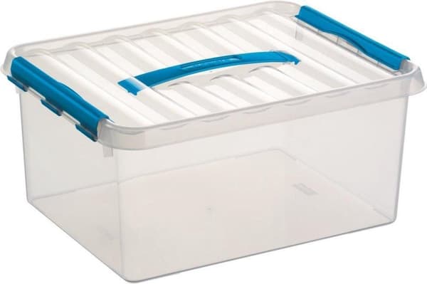 Sunware - Q-line säilytyslaatikko 15L läpinäkyvä metalli - 40 x 30 x 18 cm