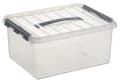 Pikkukuva 1 / 9: Sunware - Q-line säilytyslaatikko 15L läpinäkyvä metalli - 40 x 30 x 18 cm