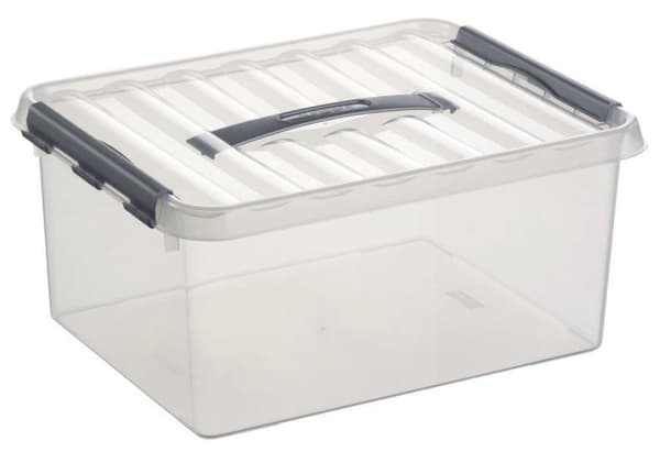 Soltøj - Q-line opbevaringsboks 15L gennemsigtigt metal - 40 x 30 x 18 cm