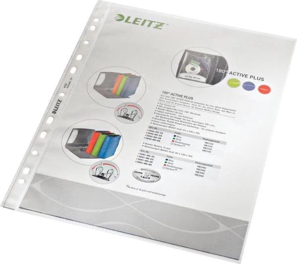 Leitz Laadukas Show Bag A4 Paksuus 0,085 mm Rei'itys 11-reikäinen 100 kappaleen pakkaus Läpinäkyvä